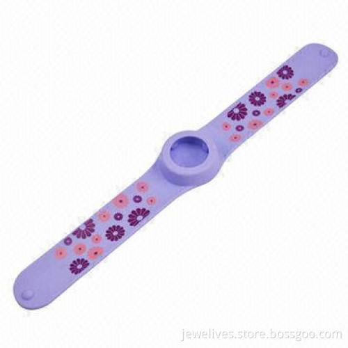 Silicone slap bracelets with colorful printings
